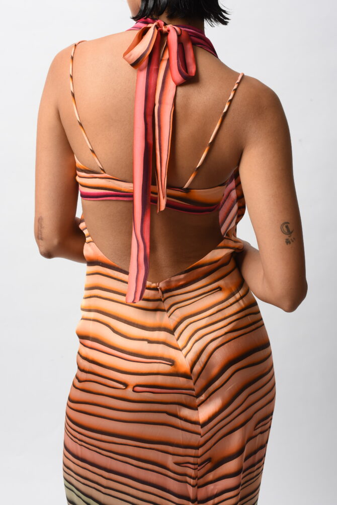 Satin Allure Backless Resort Gown