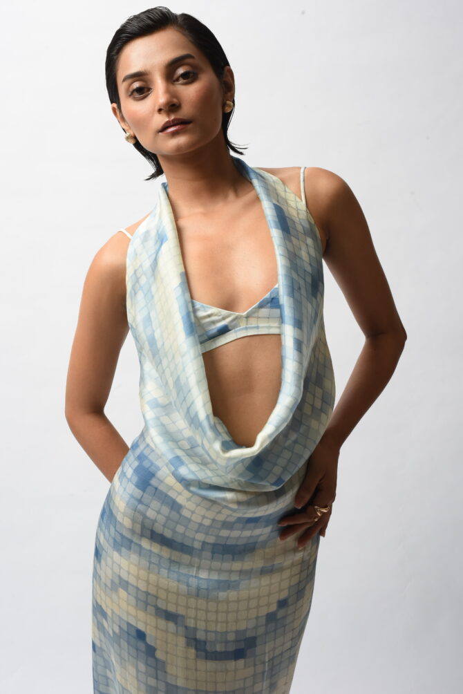 Satin Allure Backless Resort Gown
