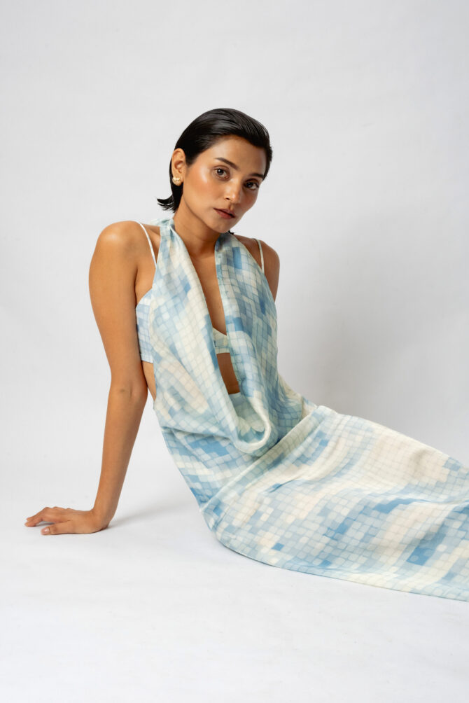 Satin Allure Backless Resort Gown
