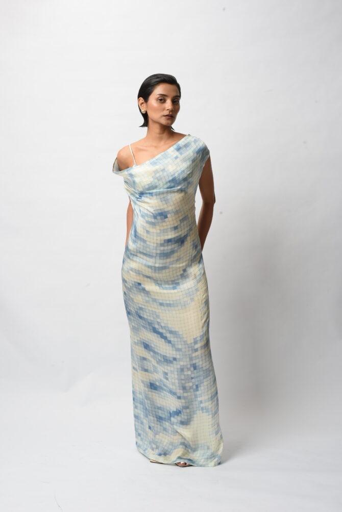 Satin Allure Backless Resort Gown